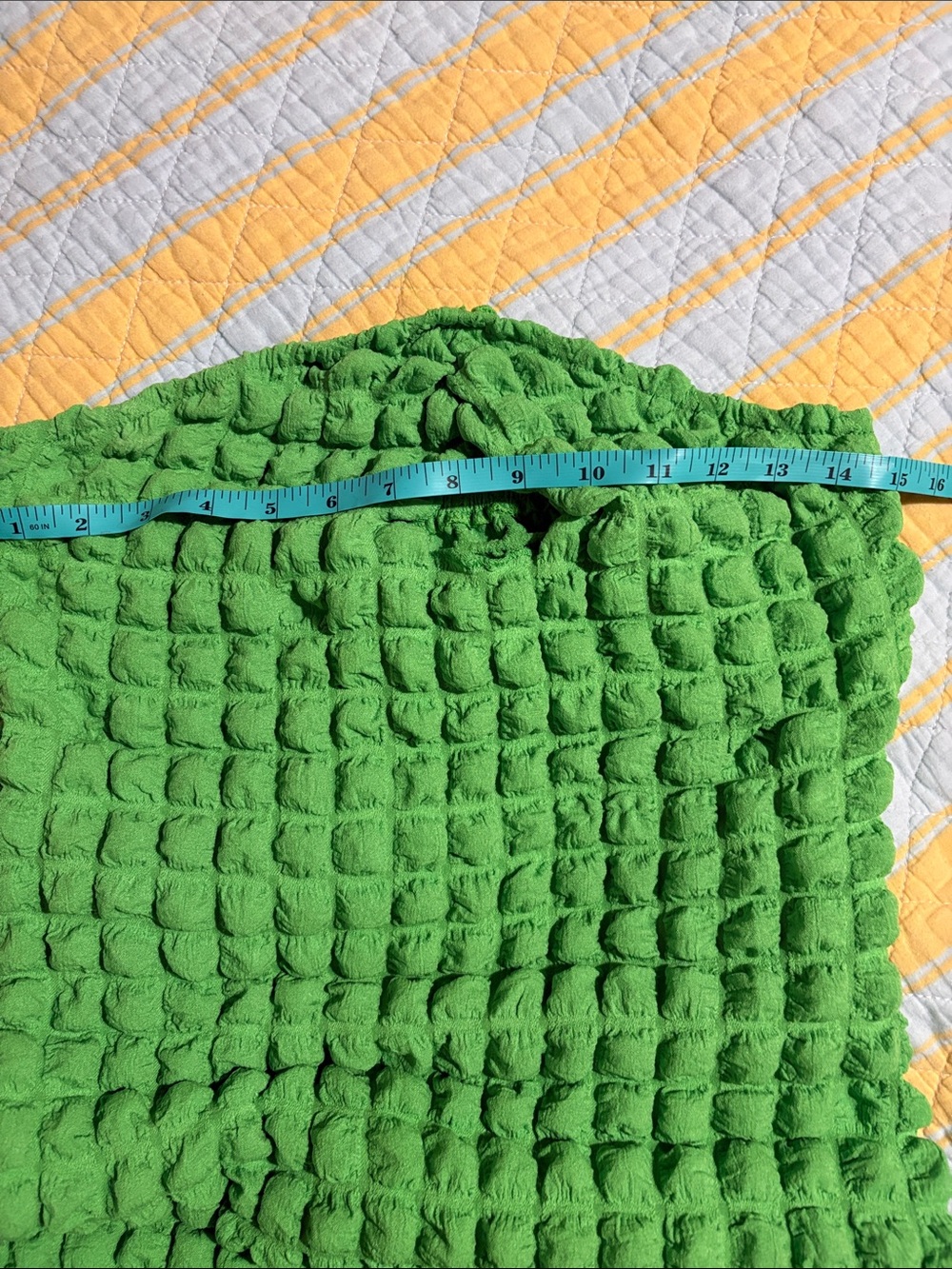 Textured Bright Green Strapless Knit Dress - Picture 3 of 5